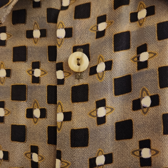 Burma Bibas silk shirt mens xl EUC Perfect Timeless - Picture 4 of 13